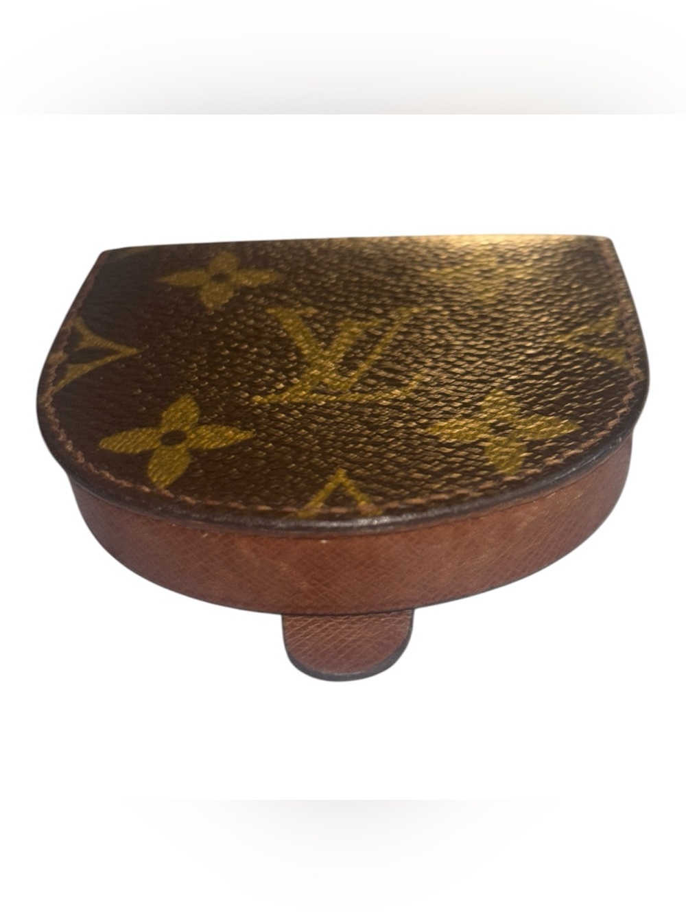 Louis Vuitton Vintage Monogram Porte Monnaie Gousset Coin Purse Brown France